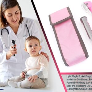 OdontoMed2011 'Mini Fiber Optic Otoscope Light Pink (Pocket Size) ENT Diagnostic Set + 1 Extra Free Bulb Quality Instruments