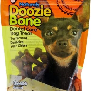 Fido Naturals Doozie Bones Dental Care Treat for Dogs, Cheese Flavored, Made with Sunflower, Chia, & Flax Seeds-Naturally Freshens Breath, Reduces Plaque & Whitens Teeth 21ct - Mini Treats (Pack of 1)