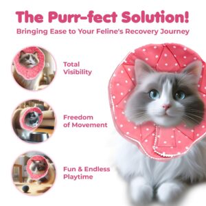 SunGrow Cat Cone Collar Soft, Pet Recovery Elizabethan E Collar Soft Neck Cone to Stop Licking for Cats & Kittens After Surgery, Cat Surgical Recovery Suit for Wound Cover, Puppy Dog & Rabbit Cone