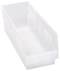 quantum storage systems high density qsb204clcs solid part organizer clear bins 18" l x 7" w x 6" h 20 pack