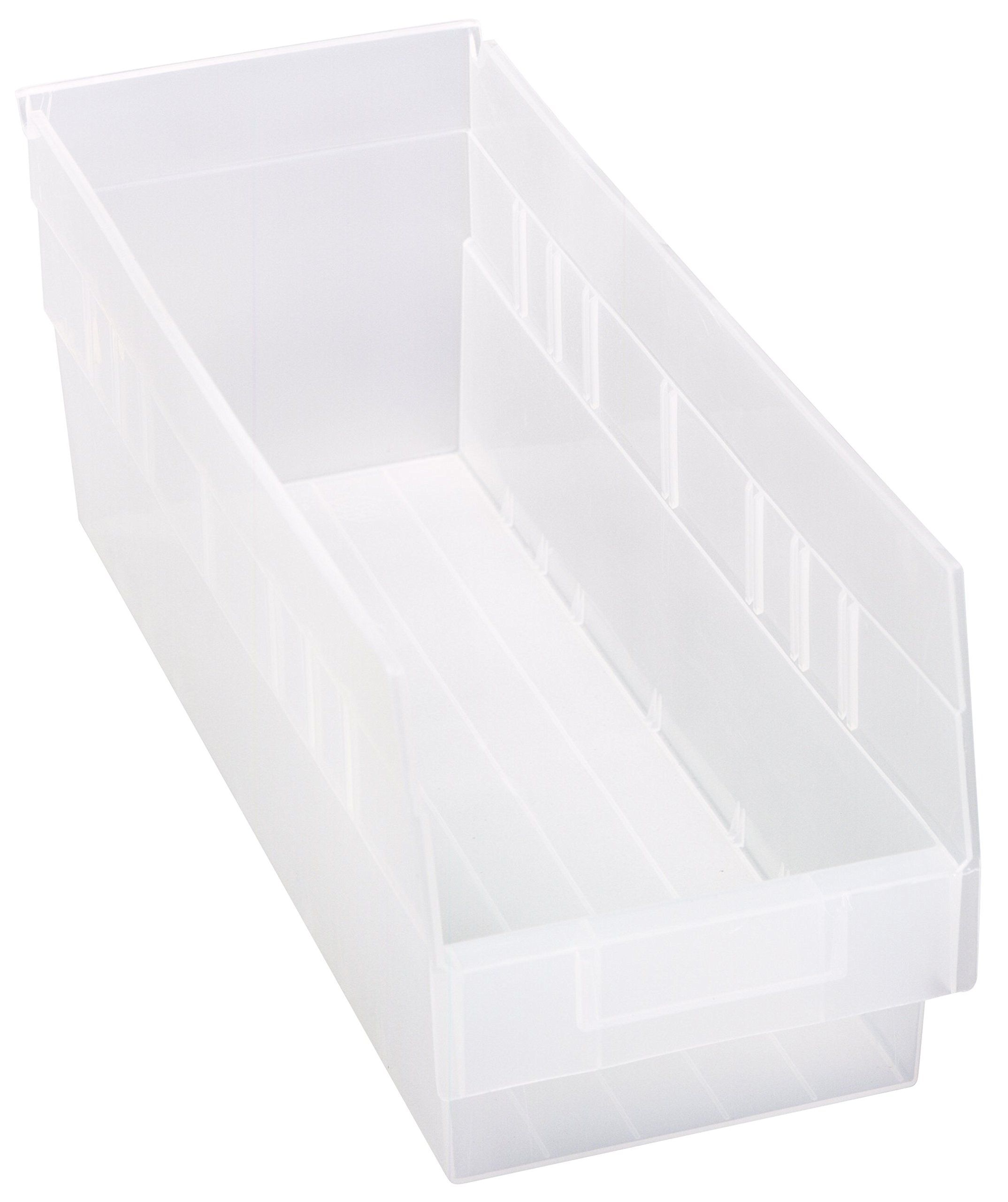 QUANTUM STORAGE SYSTEMS High Density QSB204CLCS Solid Part Organizer Clear Bins 18" L x 7" W x 6" H 20 Pack