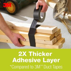 3M Extreme Hold Duct Tape, 1.88 Inches x 35 Yards, Black, Heavy-Duty, Double-Thick Adhesive, Waterproof Backing, Tough Repairs