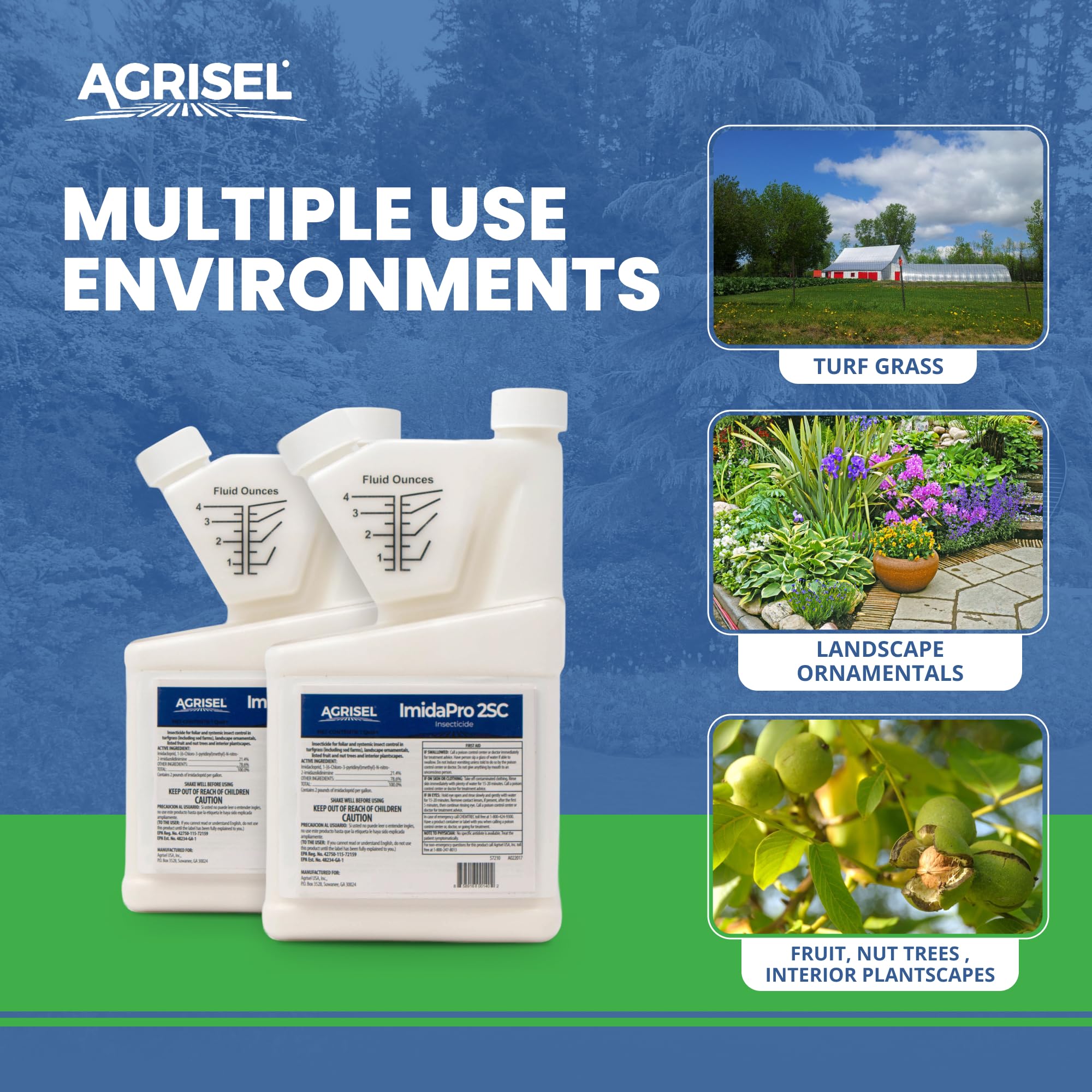 Agrisel ImidaPro 2SC/Midash 2SC Insect & Pest Control, Broad Spectrum, Residential & Commercial, Effective Against 100+ Pests, Outdoor Use Only, Includes 3-pack of Agrisel Protective Gloves, 32 Ounces