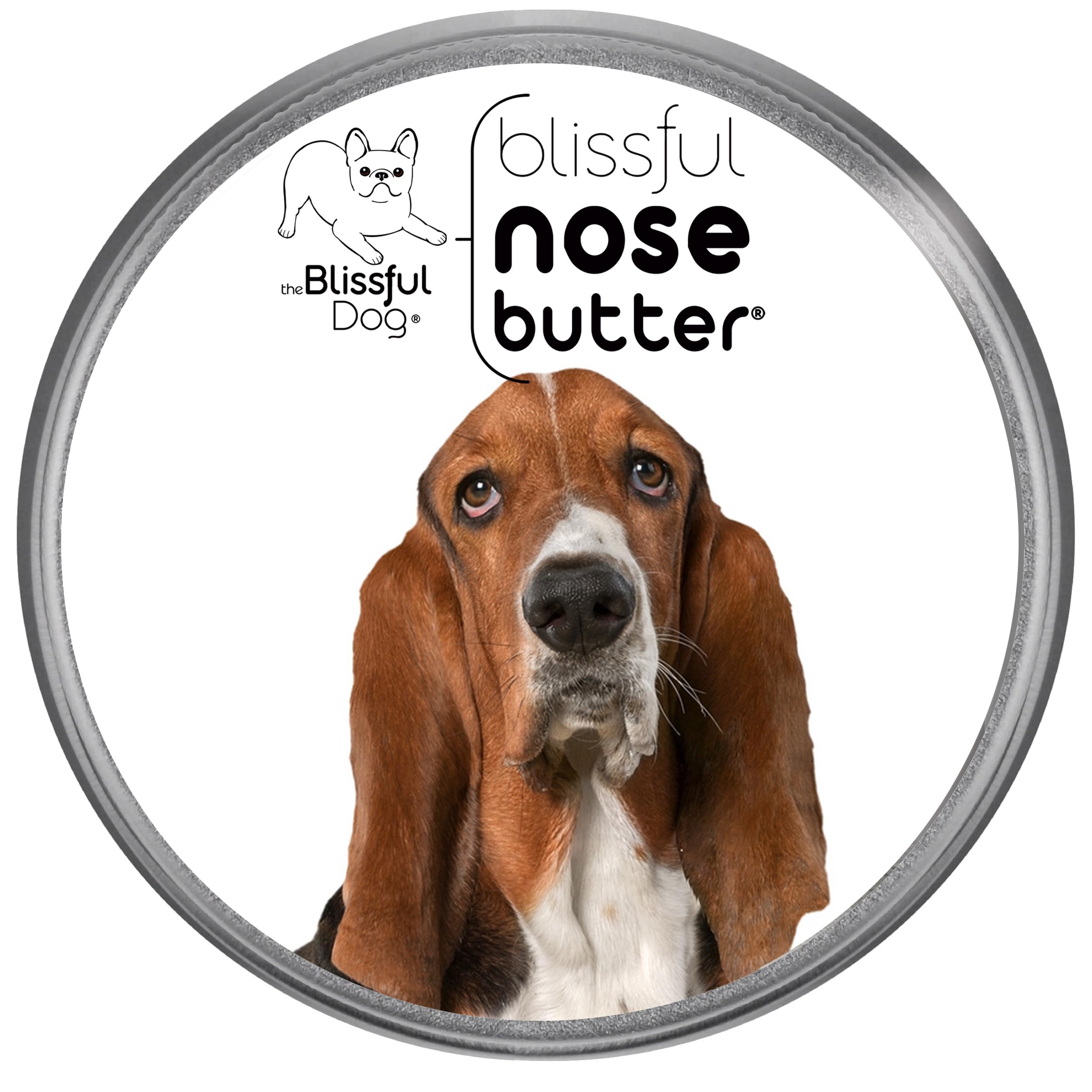 The Blissful Dog Basset Hound Nose Butter Tin, Versatile Dog Nose Balm for Dry Nose, Handcrafted Nose Moisturizer, Easy-to-Apply Dog Essentials, Unscented, 1 oz.