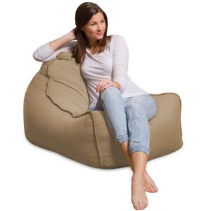 laguna lounger captains chair indoor & outdoor bean bag chair, taupe