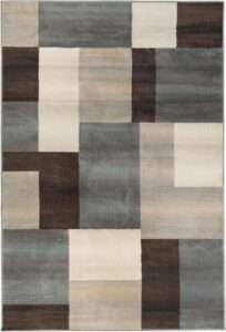 superior indoor area rug, jute backing, home decor for bedroom, living room, office, kitchen, hallway, floor cover, patchwork, color block, plush, clifton collection, 4' x 6', multi color