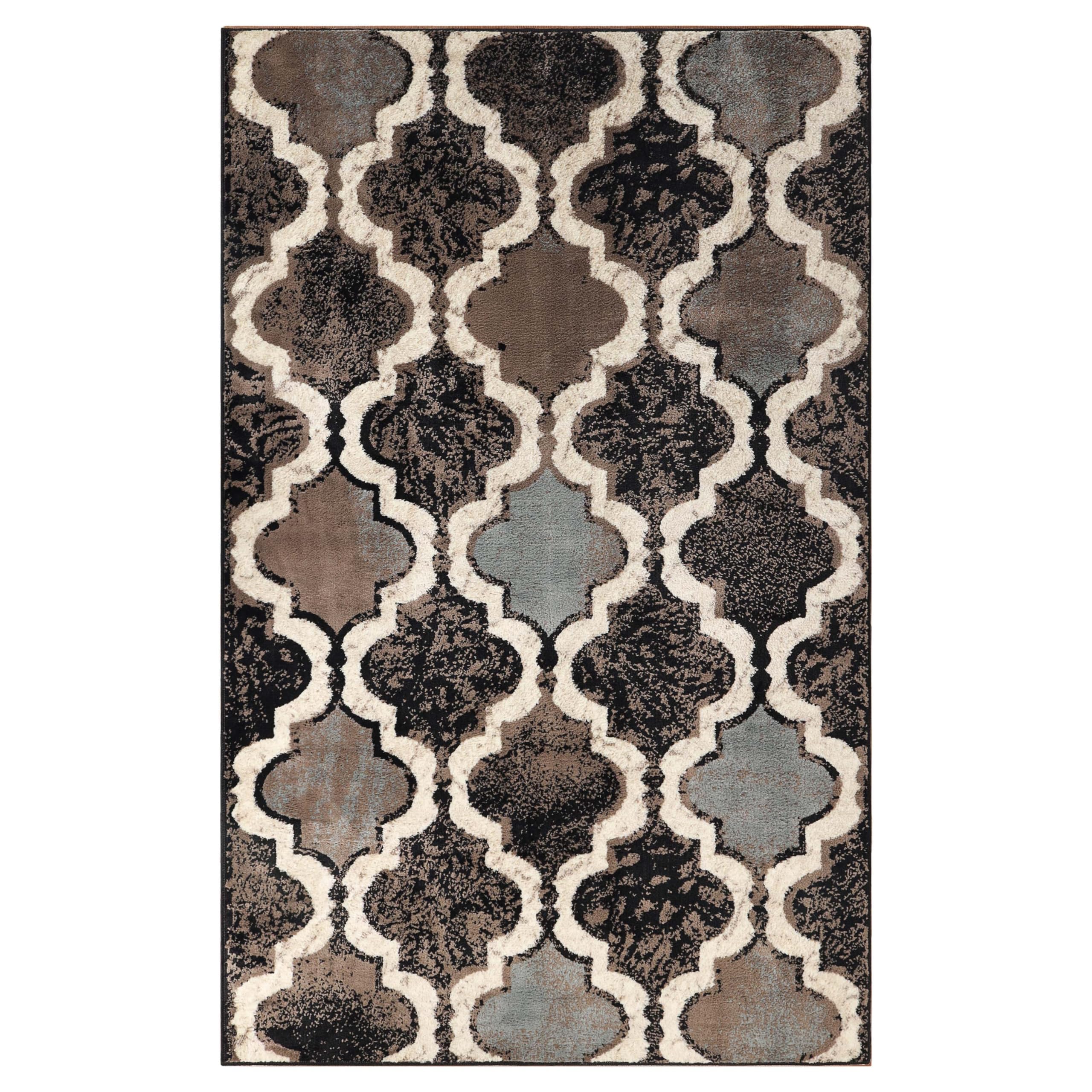 Superior Indoor Large Area Rug, Jute Backed, Perfect for Living/Dining Room, Bedroom, Office, Kitchen, Entryway, Modern Geometric Trellis Floor Decor, Viking Collection, 5' x 8', Chocolate