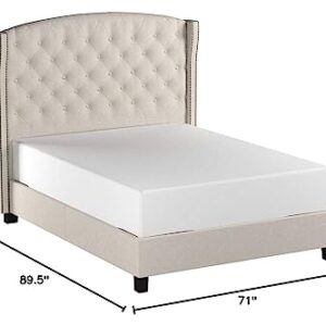 Rosevera Platform Bed Noblesville Upholstered Panel, Queen, Beige