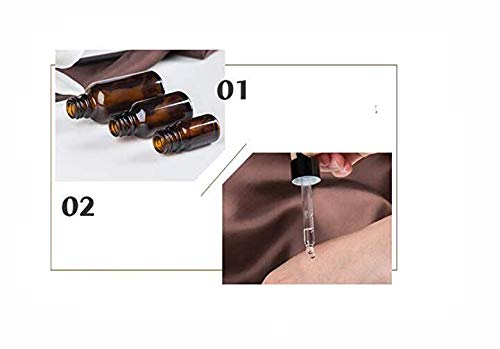 erioctry 6PCS 10ml 0.34oz Empty Refillable Amber Graduated Glass Essential Oil Bottle Vial Container with Glass Pipette Dropper