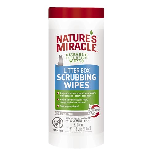 Nature’s Miracle Litter Box Scrubbing Wipes 30Ct