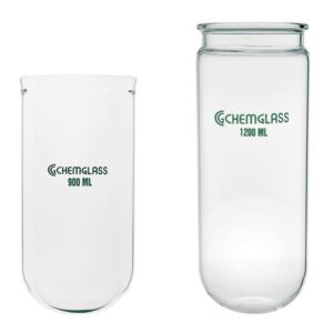 chemglass cg-1611-24 series cg-1611 model p/n 149088 freeze dry flask, virtis style, 600 ml