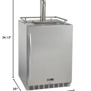 Kegco Kegerator 24" Wide Single Tap Stainless Steel Undercounter Beer Dispenser HK38SSU-1