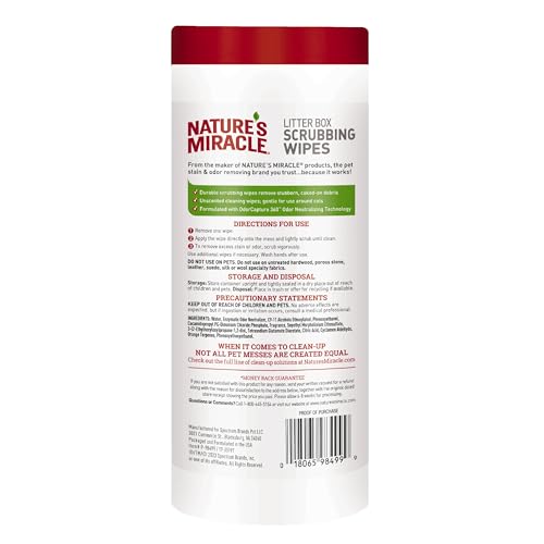 Nature’s Miracle Litter Box Scrubbing Wipes 30Ct