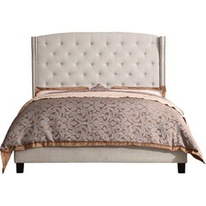 rosevera platform bed noblesville upholstered panel, queen, beige