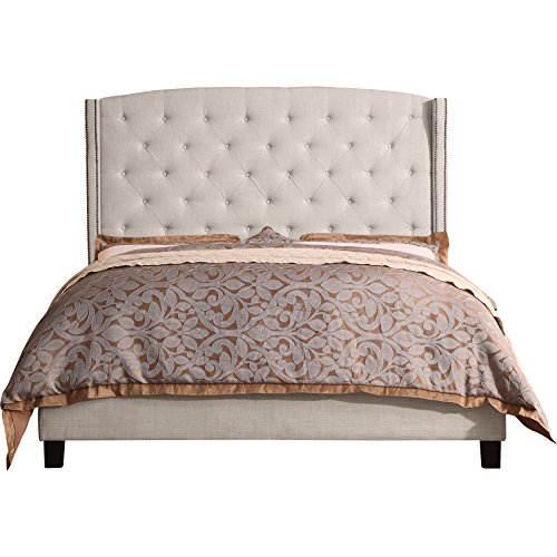 Rosevera Platform Bed Noblesville Upholstered Panel, Queen, Beige