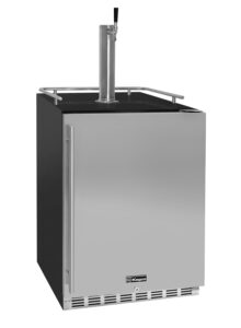 kegco kegerator 24" wide single tap black/stainless steel undercounter beer dispenser hk38bsu-1