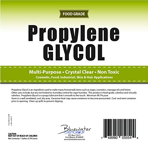 Propylene Glycol - 1 Gallon - USP Certified Food Grade - Highest Purity, Humectant, Fog Machine, Humidor & Antifreeze Solution, Contains Zero Alcohol