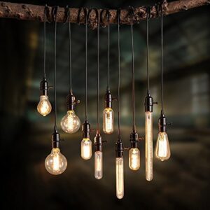 CTKcom Vintage Edison Bulb(4 Pack)- Antique Incandescent Bulbs Dimmable 40W Equivalent Warm Yellow Lamps, for Loft Coffee Bar Kitchen Home Light Fixtures Squirrel Cage Filament E26/E27 Base G80 110V