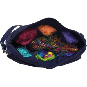 Yazzii Premium Knitting Bag & Yarn Storage Organizer – Yarn & Knitting Project Tote Bag - Yarn, Knitting Needles, & Crochet - Purple