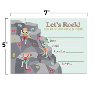 Amanda Creation Rock Climbing Birthday Party Fill in Invitations set of 20 with envelopes