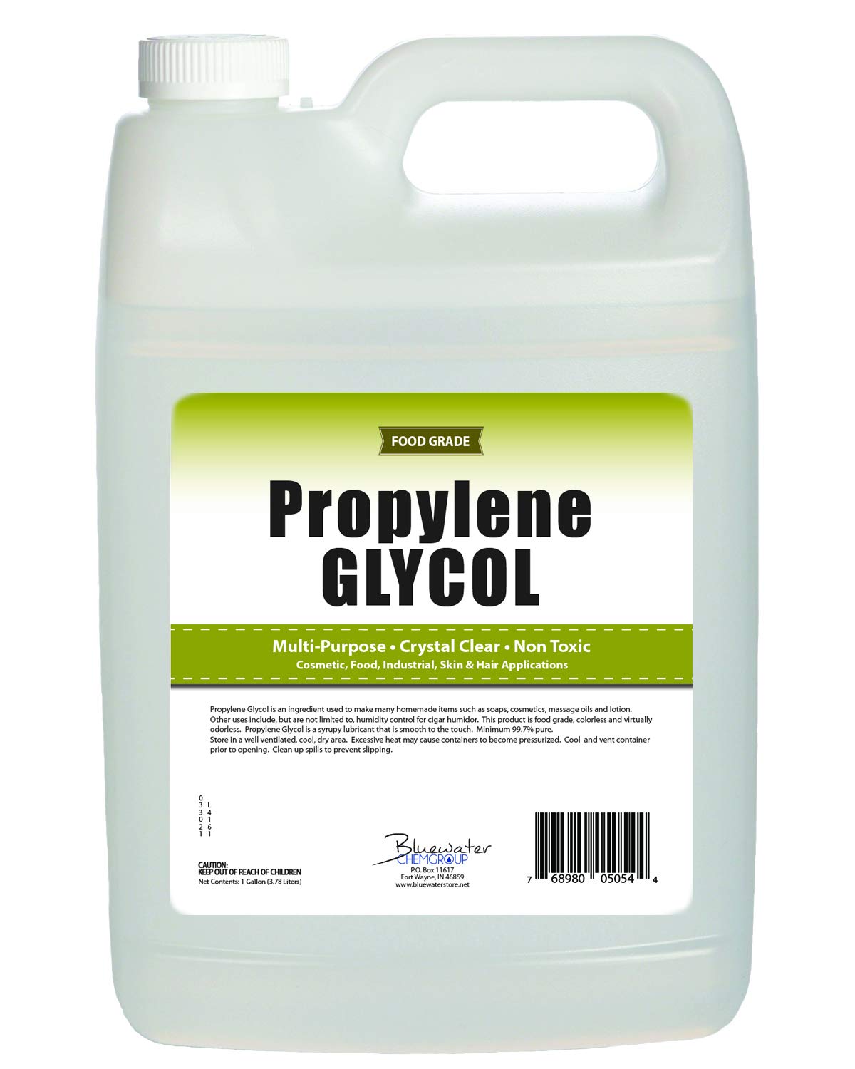 Propylene Glycol - 1 Gallon - USP Certified Food Grade - Highest Purity, Humectant, Fog Machine, Humidor & Antifreeze Solution, Contains Zero Alcohol