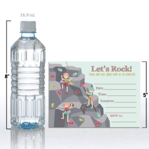 Amanda Creation Rock Climbing Birthday Party Fill in Invitations set of 20 with envelopes