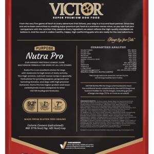 Victor Super Premium Dog Food – Purpose - Nutra Pro – Gluten Free, High Protein Low Carb Dry Dog Food for Active Dogs of All Ages – Ideal for Sporting Dogs, Pregnant or Nursing Dogs & Puppies, 5lbs