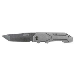 performance tool w9357 non-reflective black tanto blade pocket knife with inline blade lock and pocket clip - 8-1/4-inch overall open length