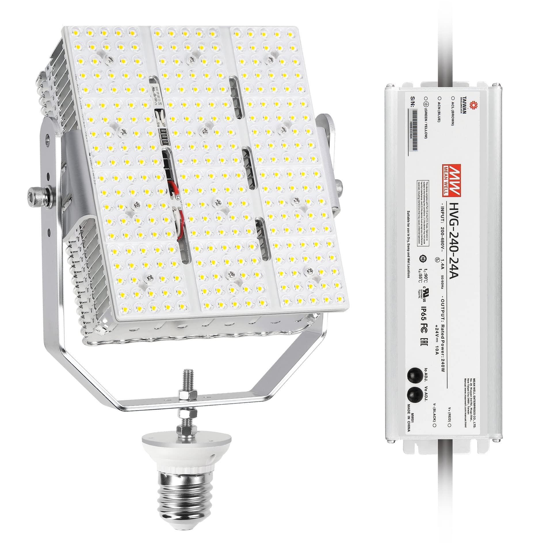 OPENLUX 480V LED Shoebox Retrofit Kit 240W 34800LM E39 Mogul Base ETL DLC Listed 5000K LED Retrofit Light for Parking Lot Lights Tennis Court LED Module AC200-480V