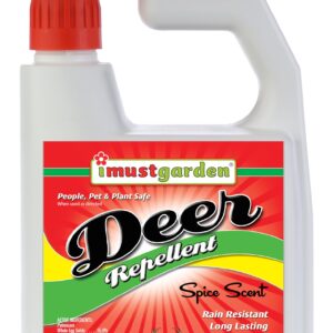 I Must Garden Deer Repellent Hose-End Concentrate: Spice Scent Deer Spray for Gardens, Plants, and Trees – 32oz Covers 10,000 sq. ft.