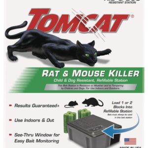 Tomcat Rat & Mouse Killer Child & Dog Resistant, Refillable Station, 1 Station, 15 Bait Blocks (4-Pack)