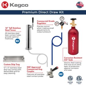 Kegco Kegerator 24" Wide Single Tap Black/Stainless Steel Undercounter Beer Dispenser HK38BSU-1