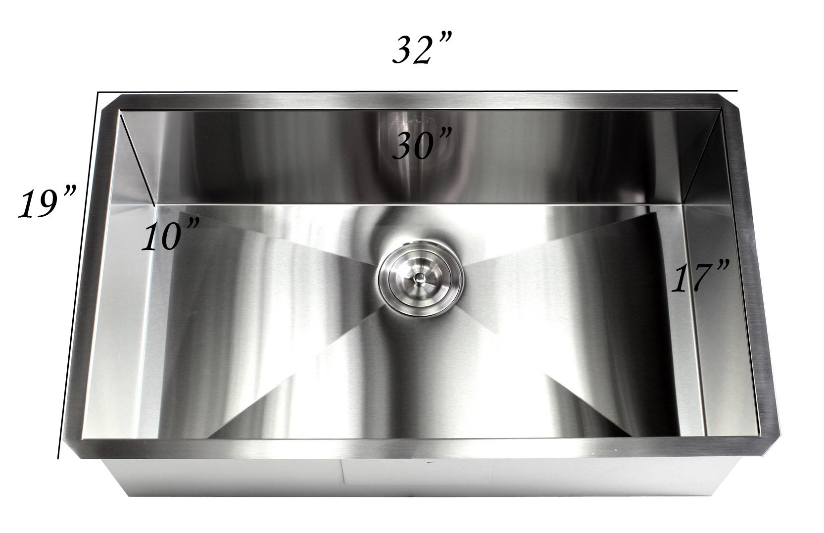 32 Inch Zero Radius Design 16 Gauge Undermount Single Bowl Stainless Steel Kitchen Sink Premium Package