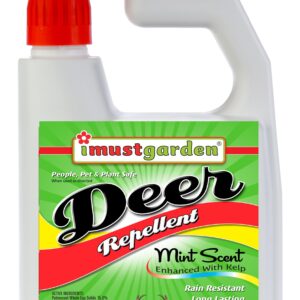 I Must Garden Deer Repellent Hose END Concentrate: Mint Scent Deer Spray for Gardens, Plants, and Trees – 32oz Easy Hose End Sprayer – Covers 10,000 sq. ft.