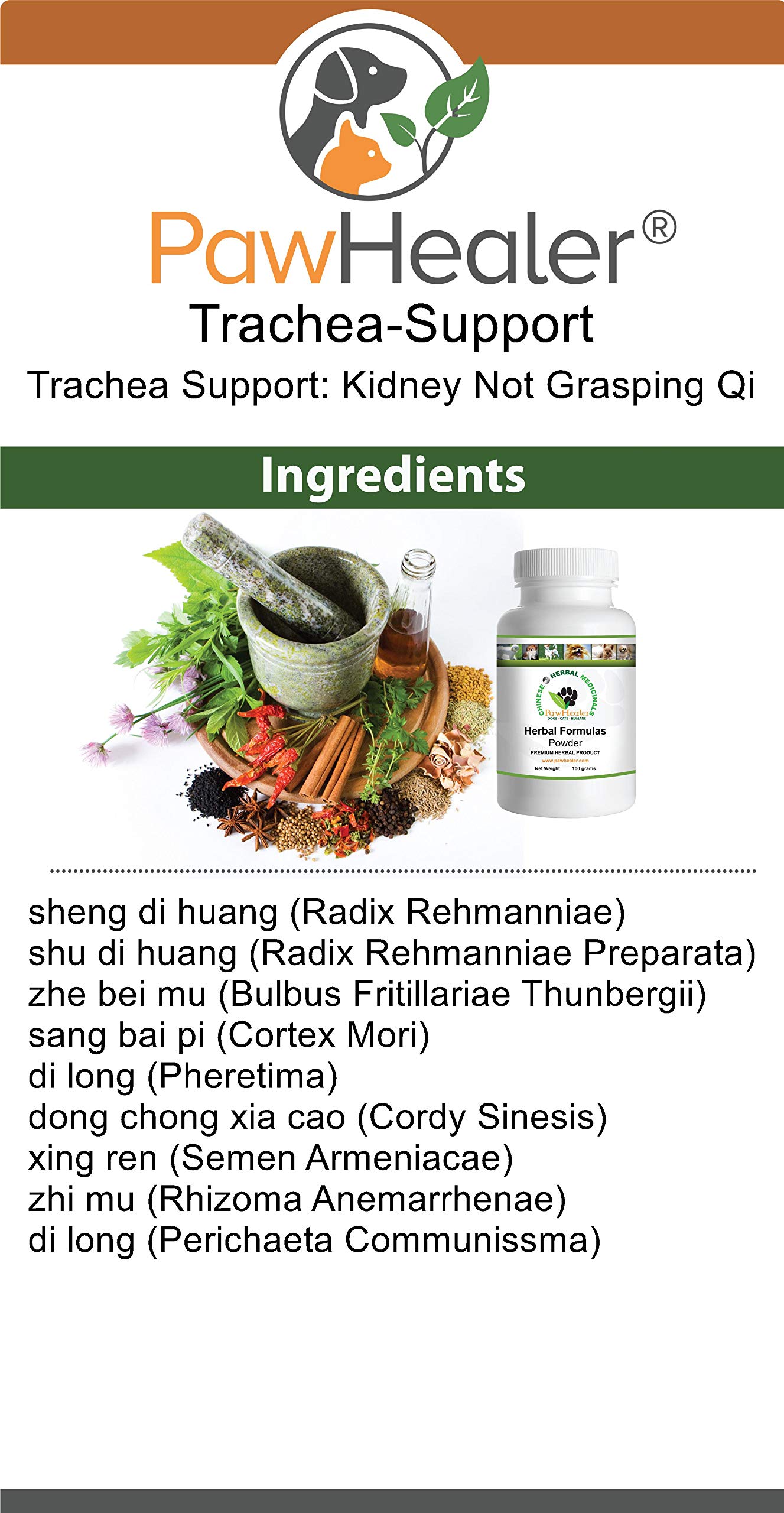 PawHealer Breathing Problems - Trachea Support: Kidney Not Grasping The Qi Formula - Herbal Remedy for Dogs with Breathing/Wheezing Difficulties - Premium-Grade Herbs