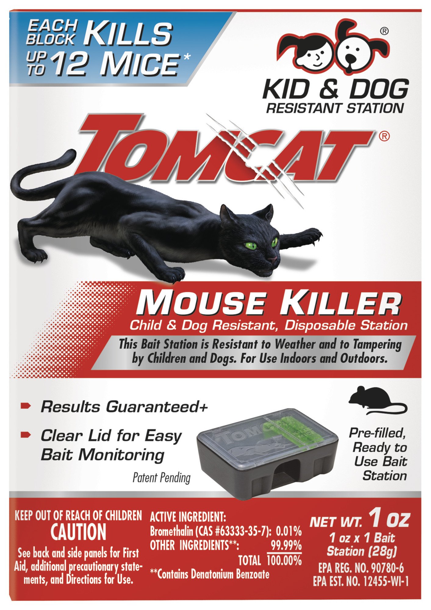 Tomcat 370610 Mouse Killer Child & Dog Resistant, Disposable Station