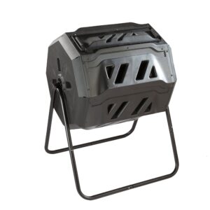 It's useful. Twin Chamber Rotating Compost Bin - Dual Chamber Rolling Compost Tumbler with Sliding Door and Solid Steel Frame