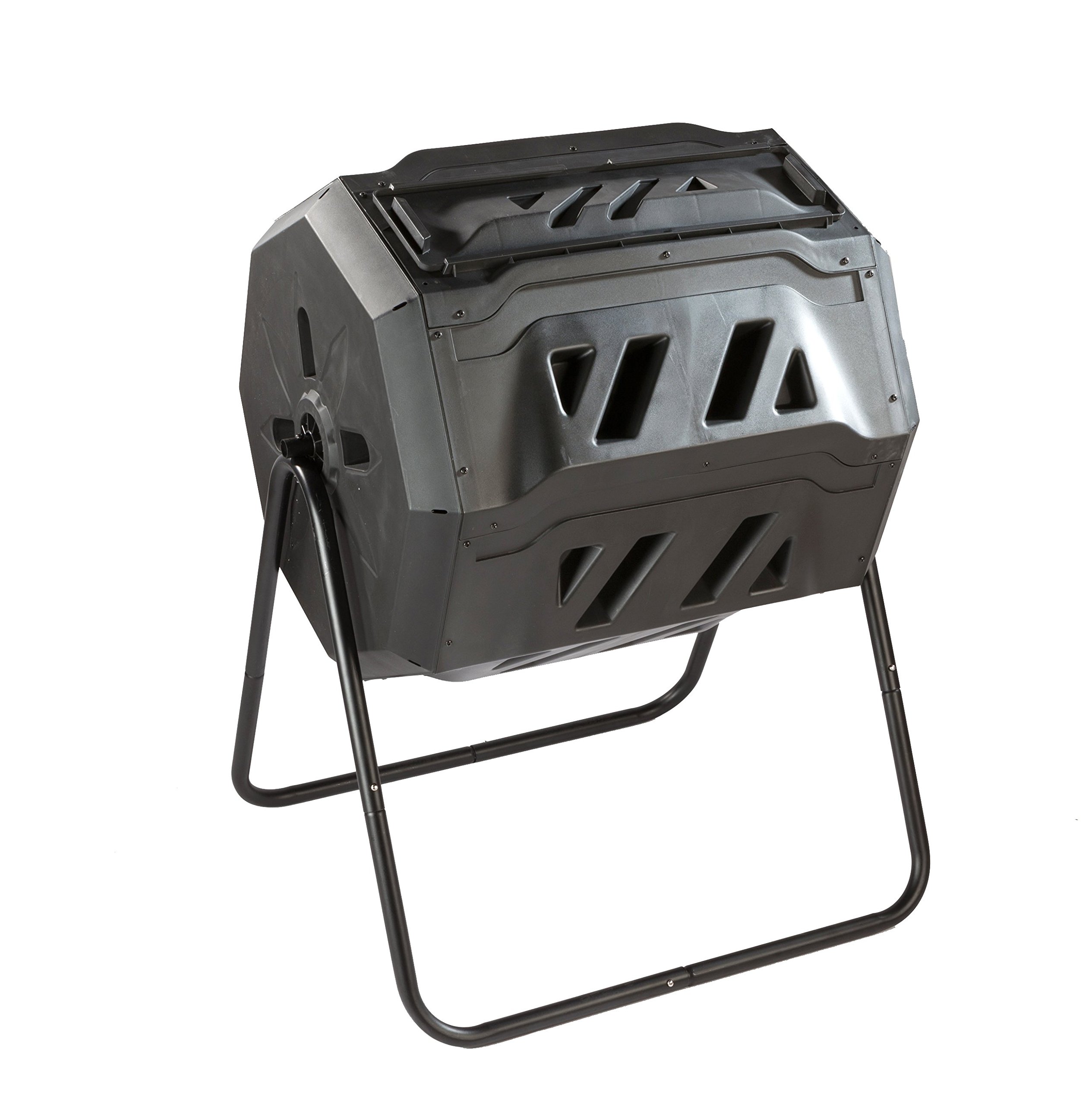 It's useful. Twin Chamber Rotating Compost Bin - Dual Chamber Rolling Compost Tumbler with Sliding Door and Solid Steel Frame