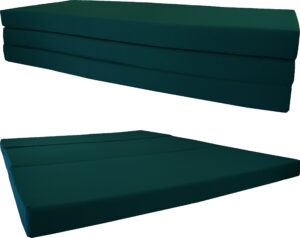 d&d futon furniture shikibuton tri-folded bed, high density 1.8 lbs foam, twin size, full, queen folding mattresses. (queen size 4x60x80, hunter green)