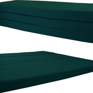 D&D Futon Furniture Shikibuton Tri-Folded Bed, High Density 1.8 lbs Foam, Twin Size, Full, Queen Folding Mattresses. (Queen Size 4x60x80, Hunter Green)