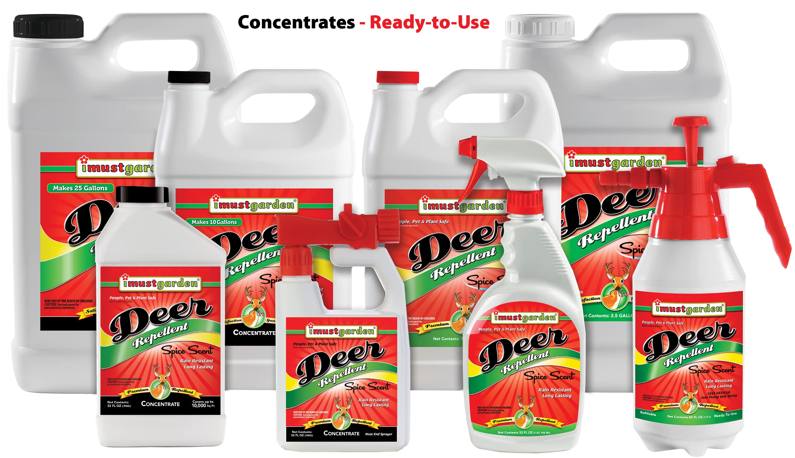 I Must Garden Deer Repellent Hose-End Concentrate: Spice Scent Deer Spray for Gardens, Plants, and Trees – 32oz Covers 10,000 sq. ft.