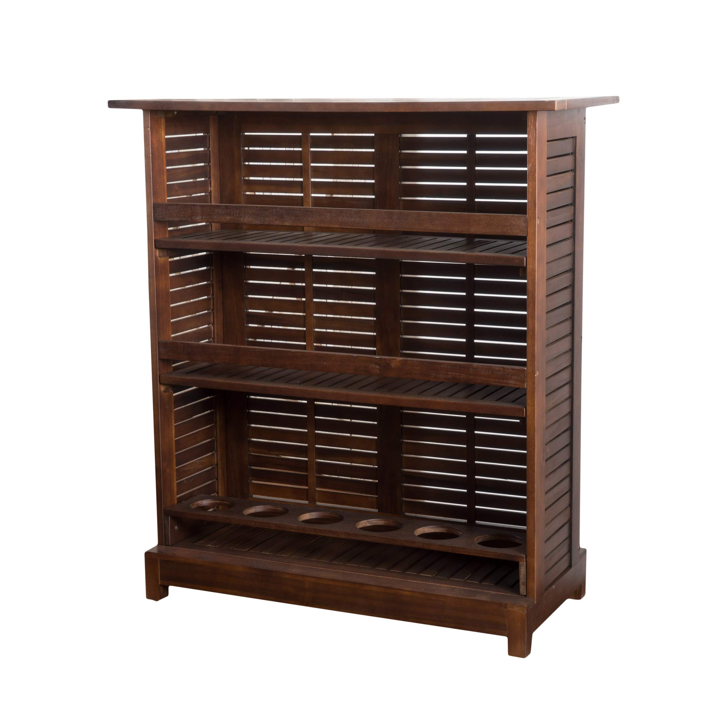 Christopher Knight Home Riviera Acacia Non-FSC KD Wood Bar, Rich Mahagony, Dimensions: 39.40”L x 16.50”W x 43.30”H