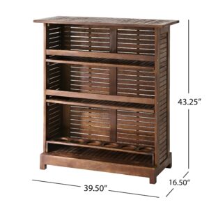 Christopher Knight Home Riviera Acacia Non-FSC KD Wood Bar, Rich Mahagony, Dimensions: 39.40”L x 16.50”W x 43.30”H