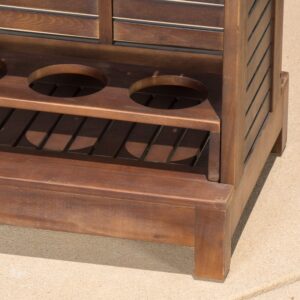 Christopher Knight Home Riviera Acacia Non-FSC KD Wood Bar, Rich Mahagony, Dimensions: 39.40”L x 16.50”W x 43.30”H