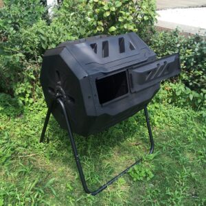 It's useful. Twin Chamber Rotating Compost Bin - Dual Chamber Rolling Compost Tumbler with Sliding Door and Solid Steel Frame