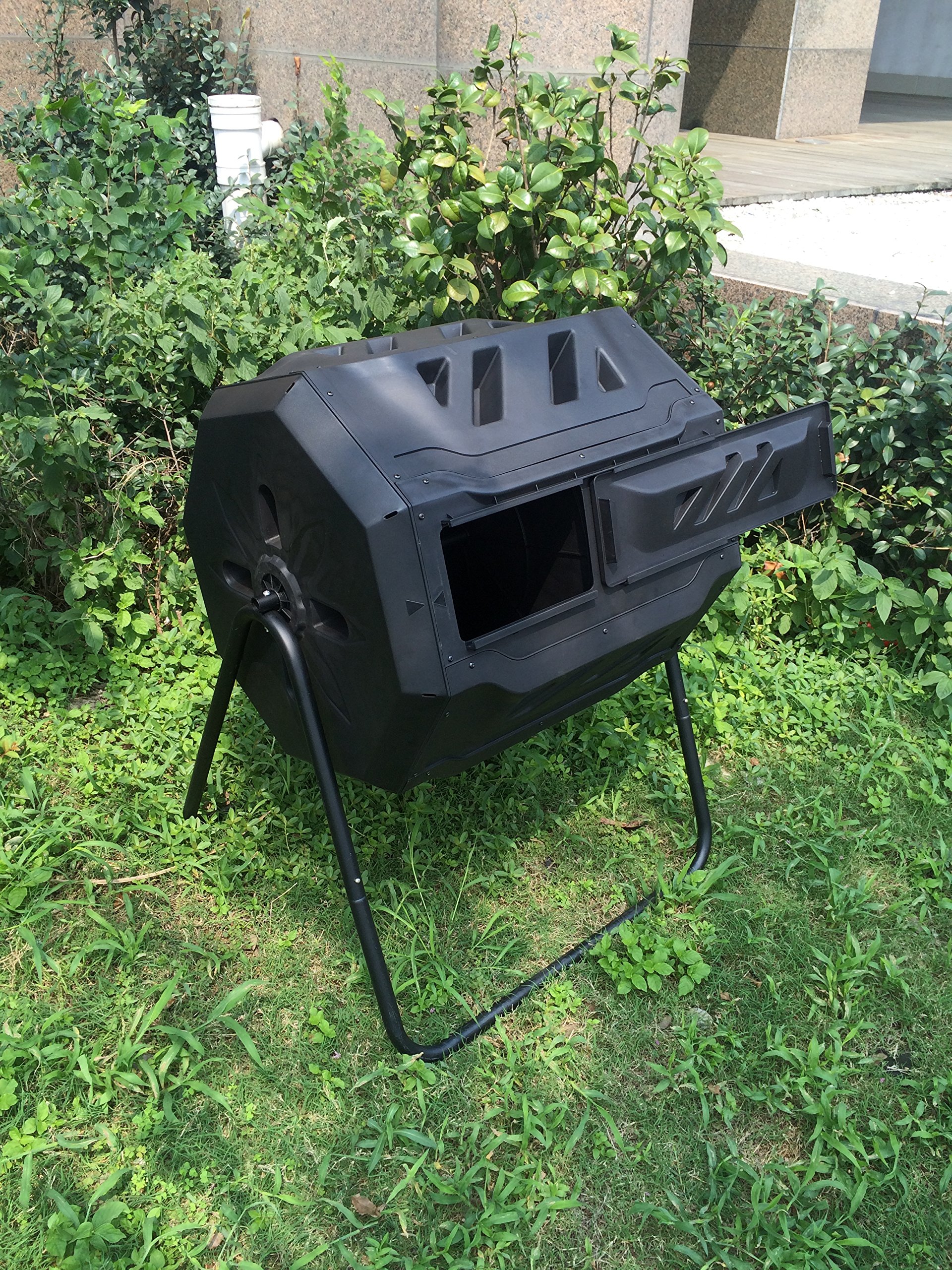 It's useful. Twin Chamber Rotating Compost Bin - Dual Chamber Rolling Compost Tumbler with Sliding Door and Solid Steel Frame