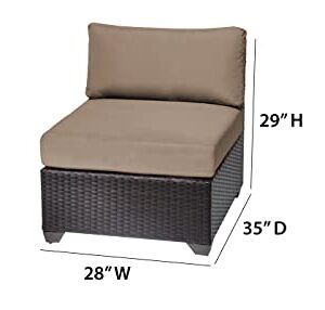 TK Classics Barbados 17 Piece Wicker Outdoor Sectional Seating Group with Storage Coffee Table and Club Chairs, Grey