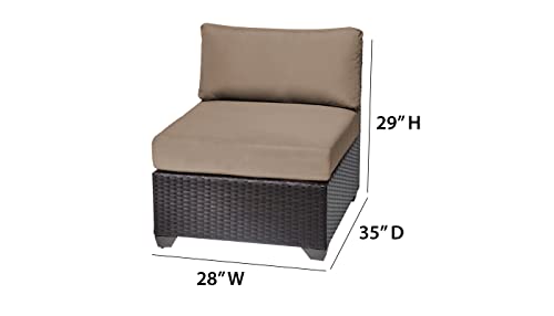 TK Classics Barbados 17 Piece Wicker Outdoor Sectional Seating Group with Storage Coffee Table and Club Chairs, Grey