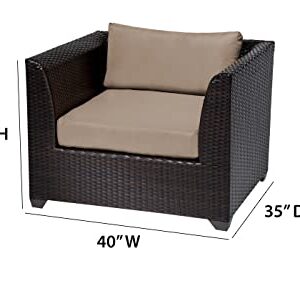 TK Classics Barbados 17 Piece Wicker Outdoor Sectional Seating Group with Storage Coffee Table and Club Chairs, Grey