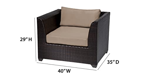 TK Classics Barbados 17 Piece Wicker Outdoor Sectional Seating Group with Storage Coffee Table and Club Chairs, Grey